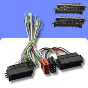 Volvo 1982-1993 6 speaker Amplifier Bypass Cable and ISO cable