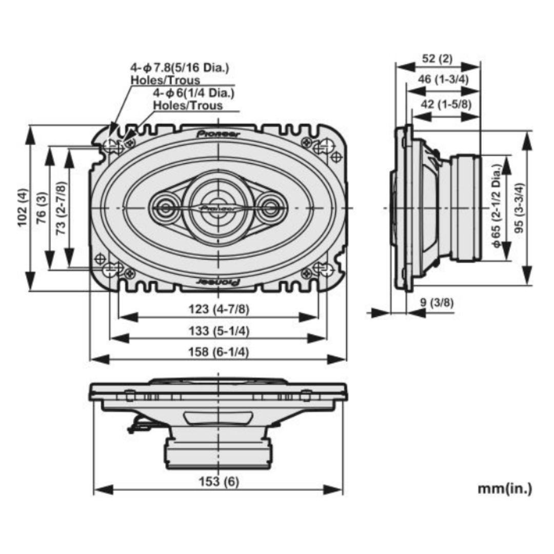 Pioneer TS-A4671F 4 x 6" 4 Way 210 Watt Coaxial speakers (PAIR) - Image 6