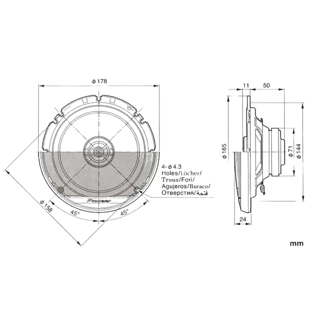 Pioneer TS-G1720F 170mm (6.5") Coaxial speakers (PAIR) - Image 5